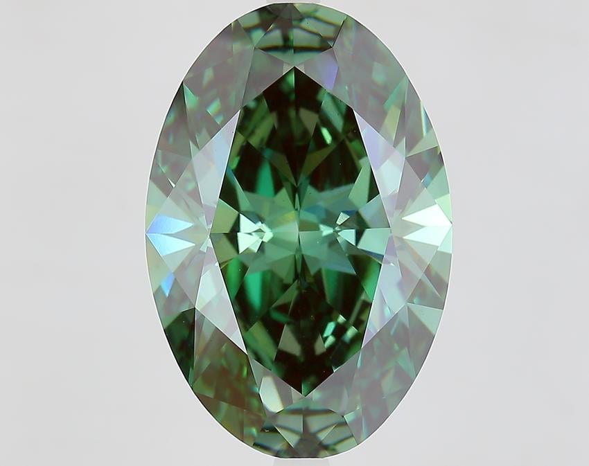 10.03 Ct. Fancy Vivid Green Oval Lab Grown Diamond