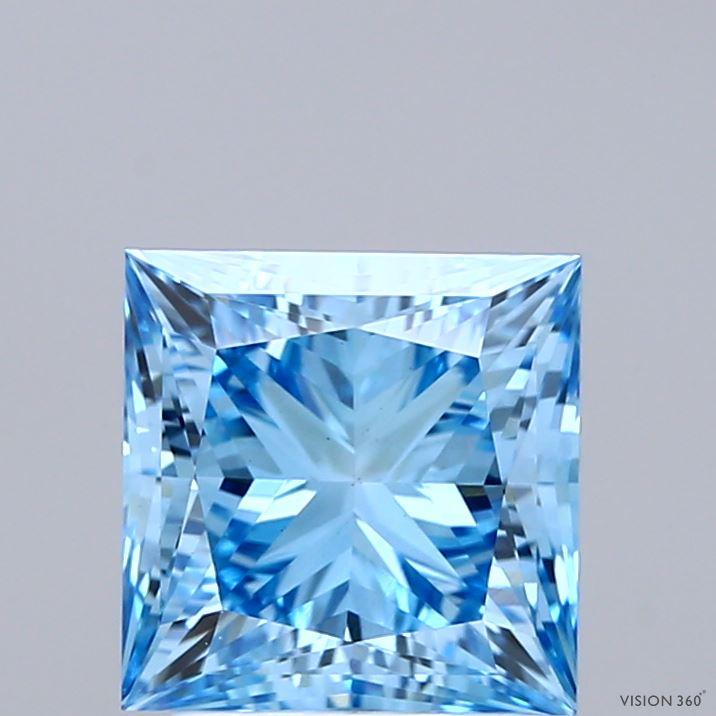 2.38 Ct. Fancy Vivid Blue Princess Lab Grown Diamond