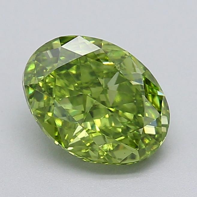 1.51 Ct. Fancy Vivid  Green Oval Lab Grown Diamond
