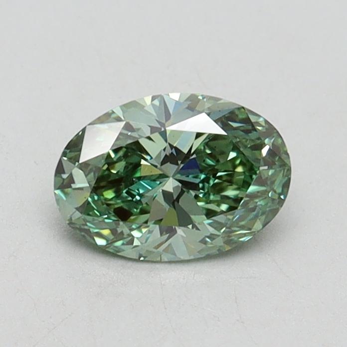 0.53 Ct. Fancy Vivid Green Oval Lab Grown Diamond