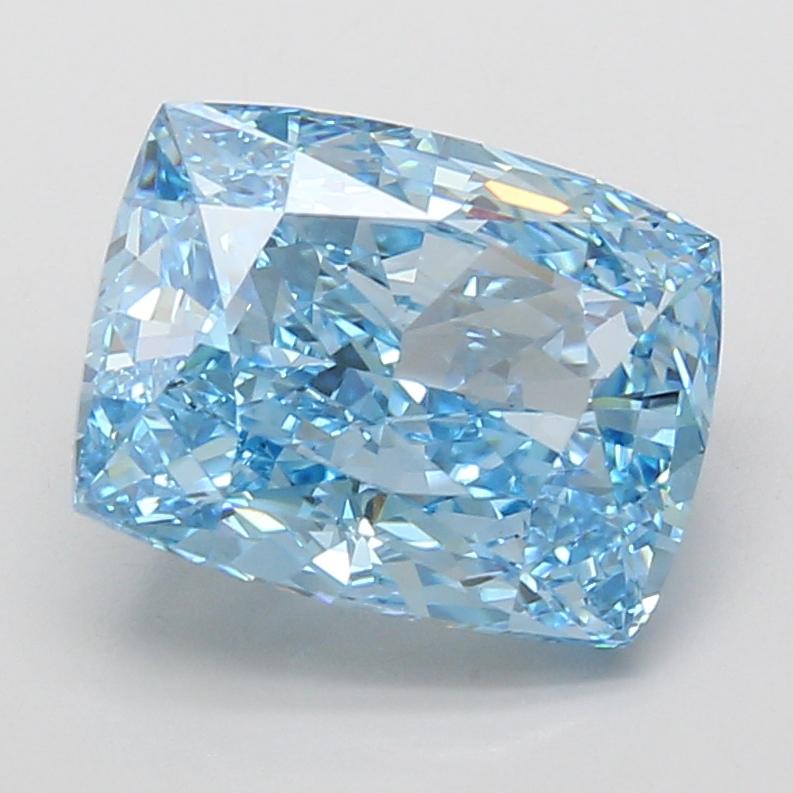 4.67 Ct. Fancy Vivid Blue Cushion Lab Grown Diamond