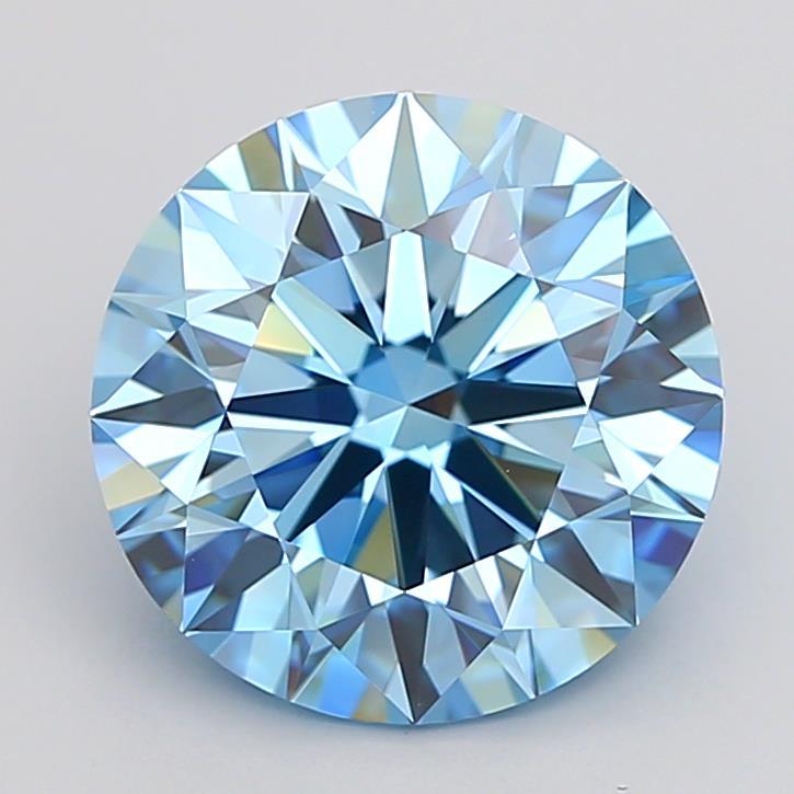 3.95 Ct. Fancy Vivid Blue Round Lab Grown Diamond