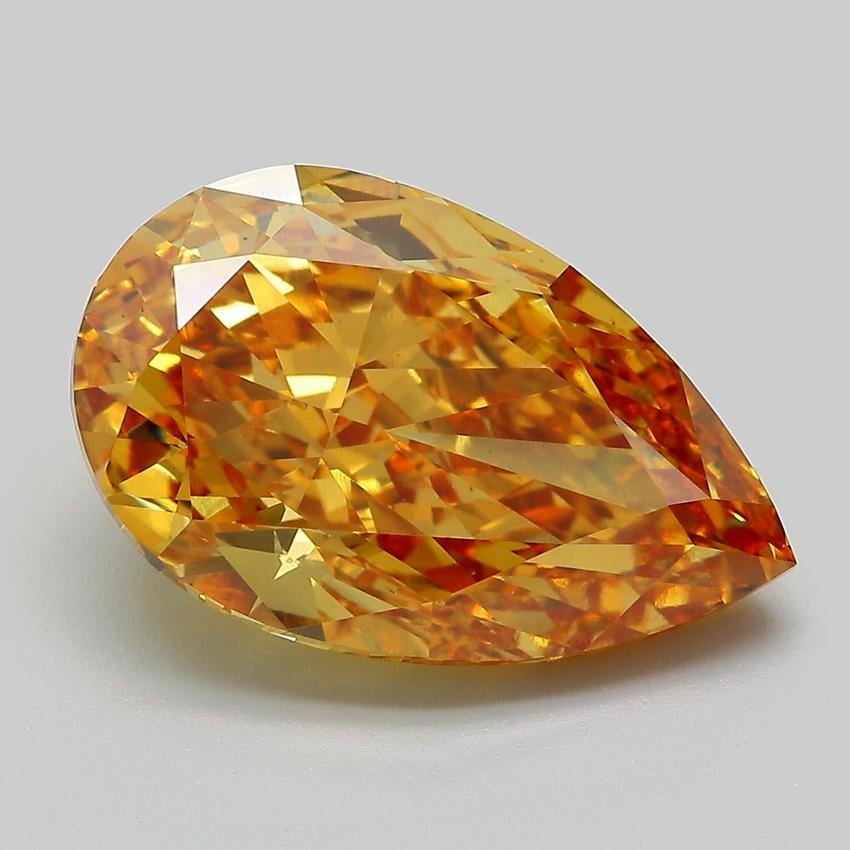 8.00 Ct. Fancy Vivid Yellow Pear Lab Grown Diamond