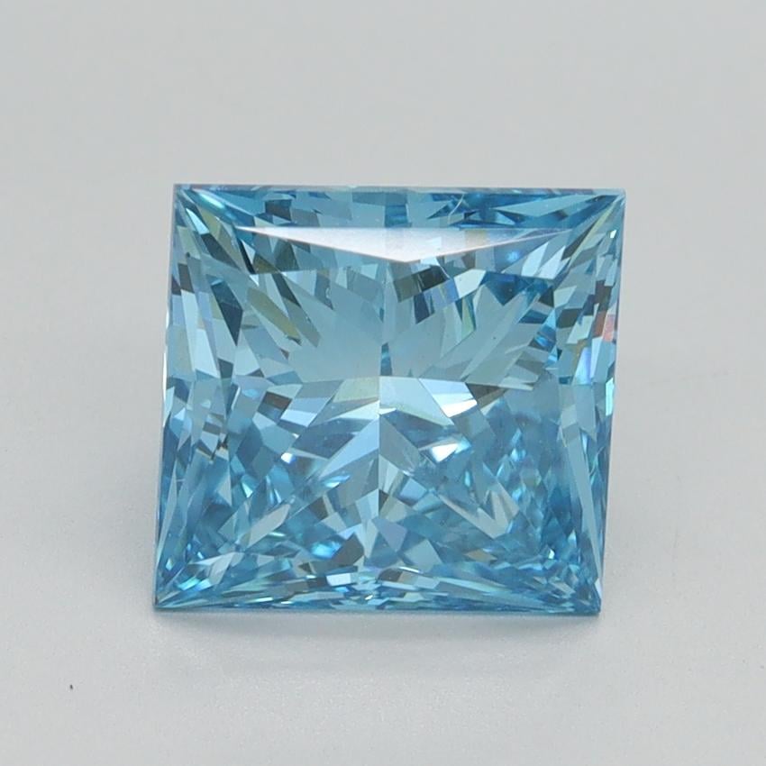 2.53 Ct. Fancy Vivid Malibu Blue Princess Lab Grown Diamond