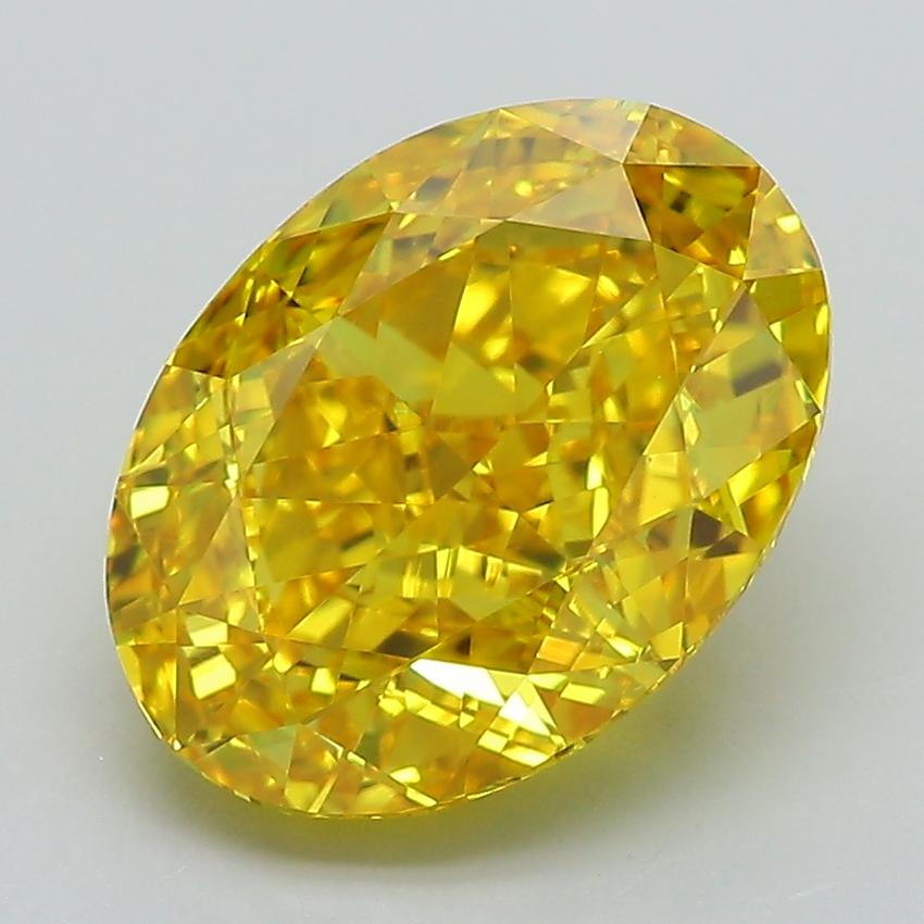 4.04 Ct. Fancy Vivid Yellow Oval Lab Grown Diamond
