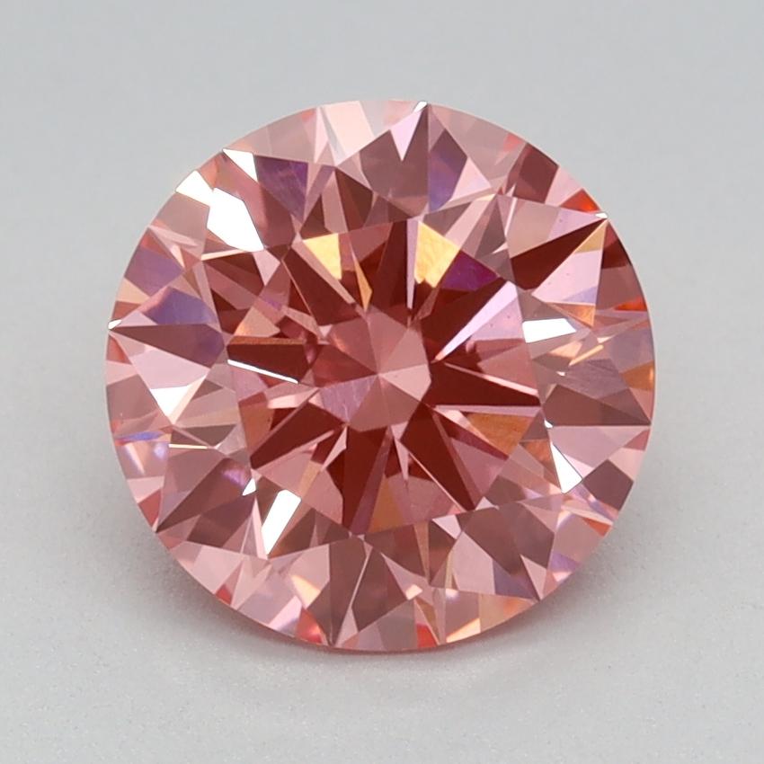 1.53 Ct. Fancy Vivid Pink Round Lab Grown Diamond