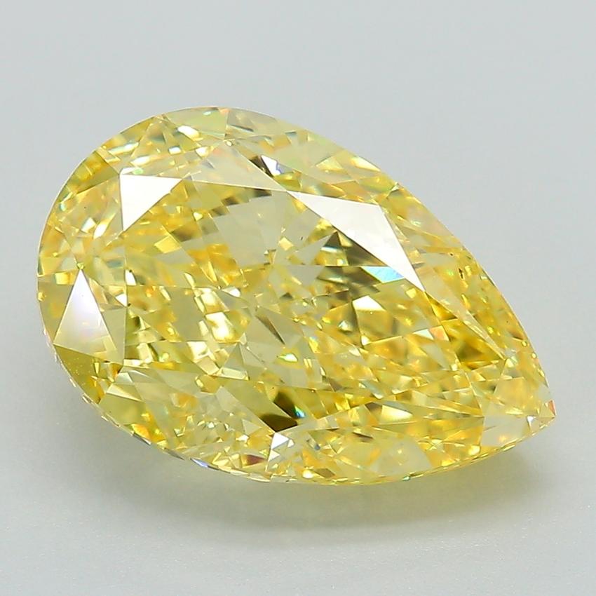 5.03 Ct. Fancy Vivid Yellow Pear Lab Grown Diamond