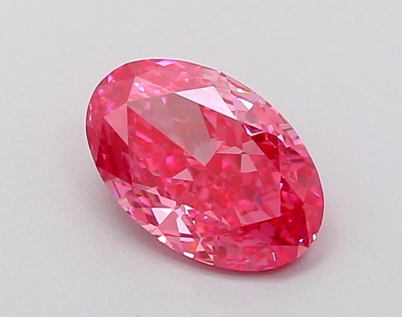 1.08 Ct. Fancy Vivid  Pink Oval Lab Grown Diamond