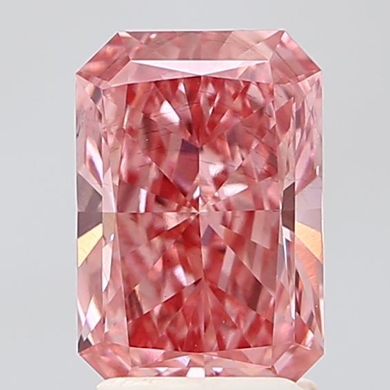 2.07 Ct. Fancy Vivid Pink Radiant Lab Grown Diamond