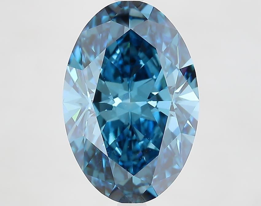5.87 Ct. Fancy Vivid Blue Oval Lab Grown Diamond