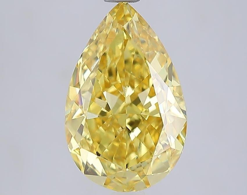 3.08 Ct. Fancy Vivid Yellow Yellow Pear Lab Grown Diamond