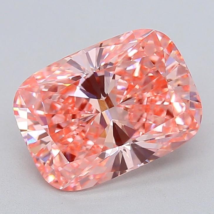2.10 Ct. Fancy Vivid  Pink Cushion Lab Grown Diamond