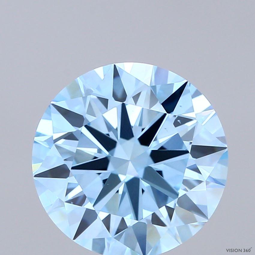 4.00 Ct. Fancy Vivid Blue Round Lab Grown Diamond