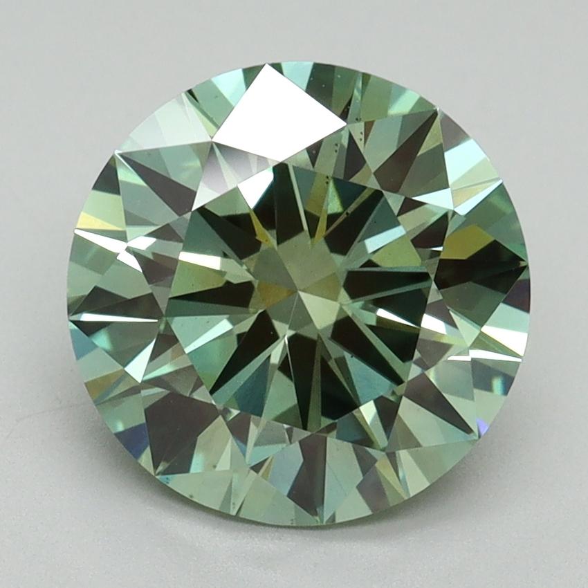 2.76 Ct. Fancy Vivid Green Round Lab Grown Diamond