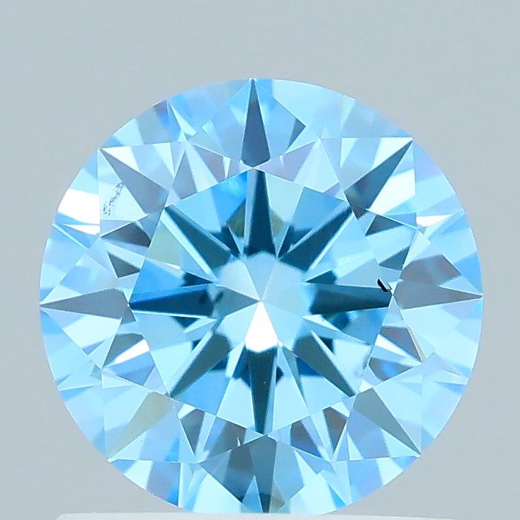 1.01 Ct. Fancy Vivid Blue Round Lab Grown Diamond
