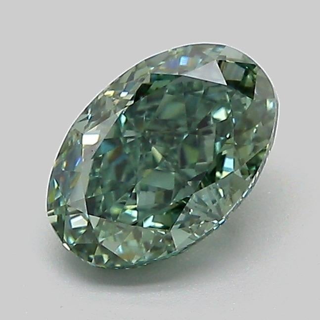 1.11 Ct. Fancy Vivid Green Oval Lab Grown Diamond