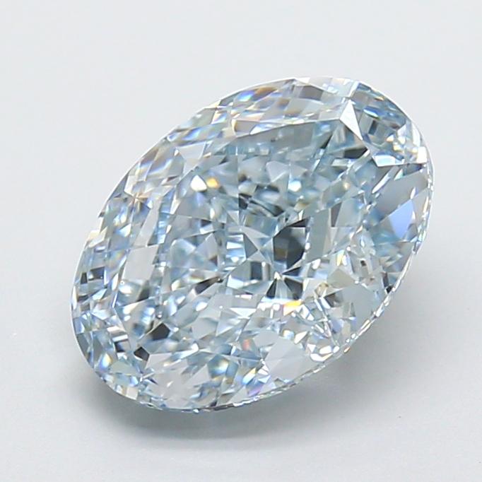 3.76 Ct. Fancy Intense  Blue Oval Lab Grown Diamond