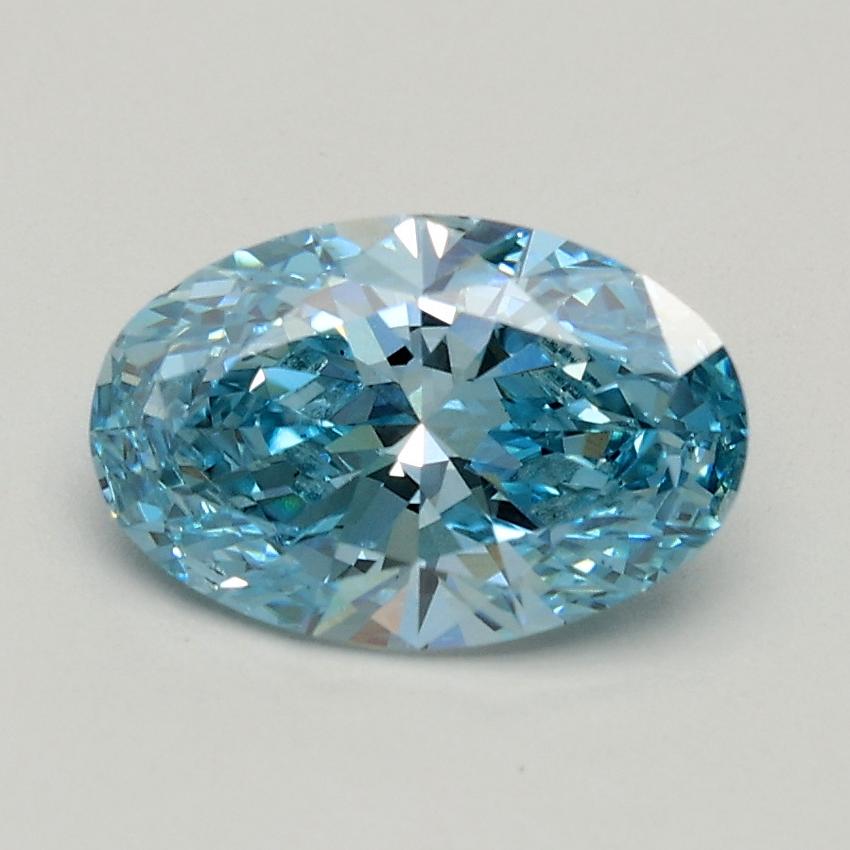 1.01 Ct. Fancy Vivid Blue Oval Lab Grown Diamond