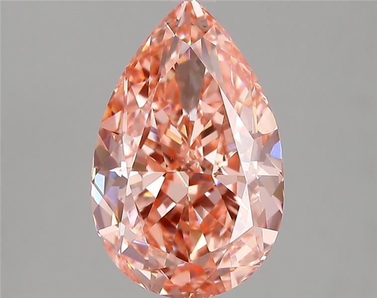 3.87 Ct. Fancy Vivid  Pink Pear Lab Grown Diamond