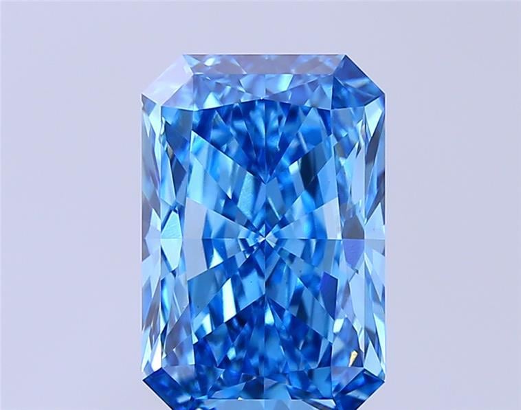 4.07 Ct. Fancy Vivid Blue Radiant Lab Grown Diamond