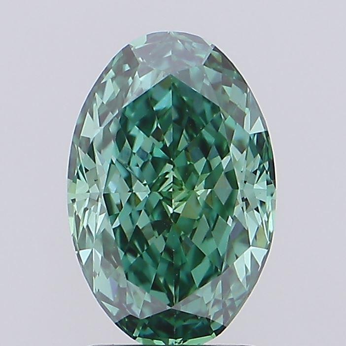 2.02 Ct. Fancy Vivid Green Oval Lab Grown Diamond