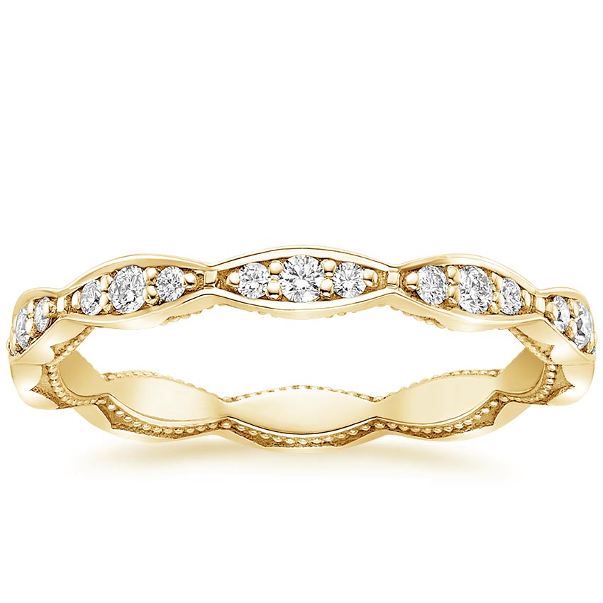 18K Yellow Gold Tacori Sculpted Crescent Eternity Diamond Ring (1/3 ct. tw.), large top view