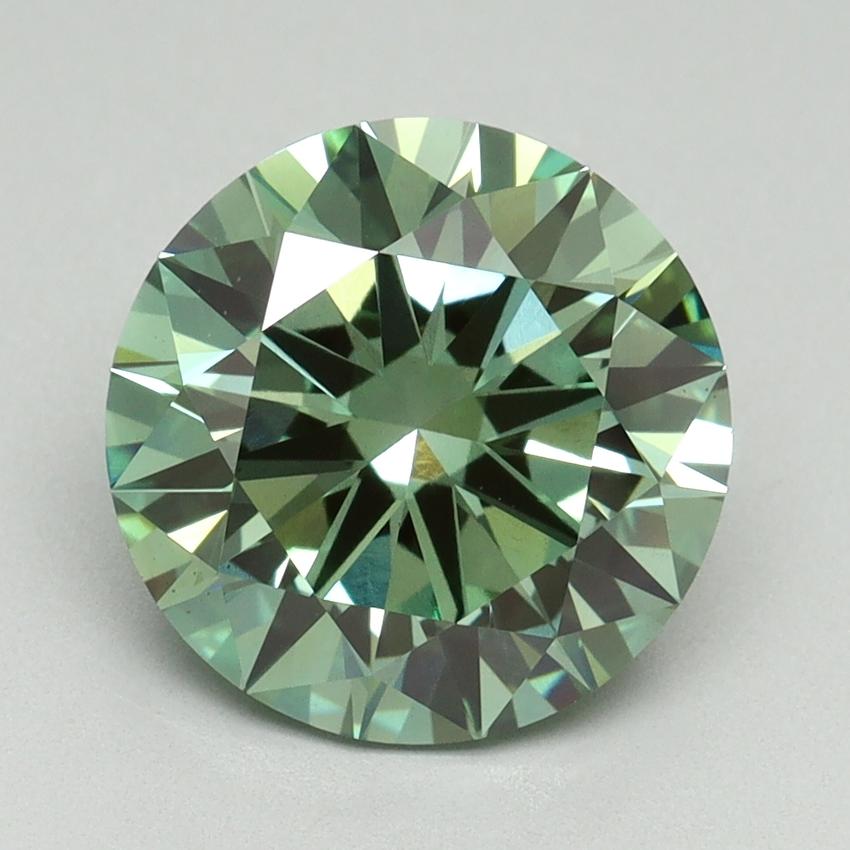 3.18 Ct. Fancy Vivid Green Round Lab Grown Diamond