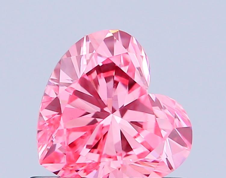 0.63 Ct. Fancy Vivid Pink Heart Lab Grown Diamond
