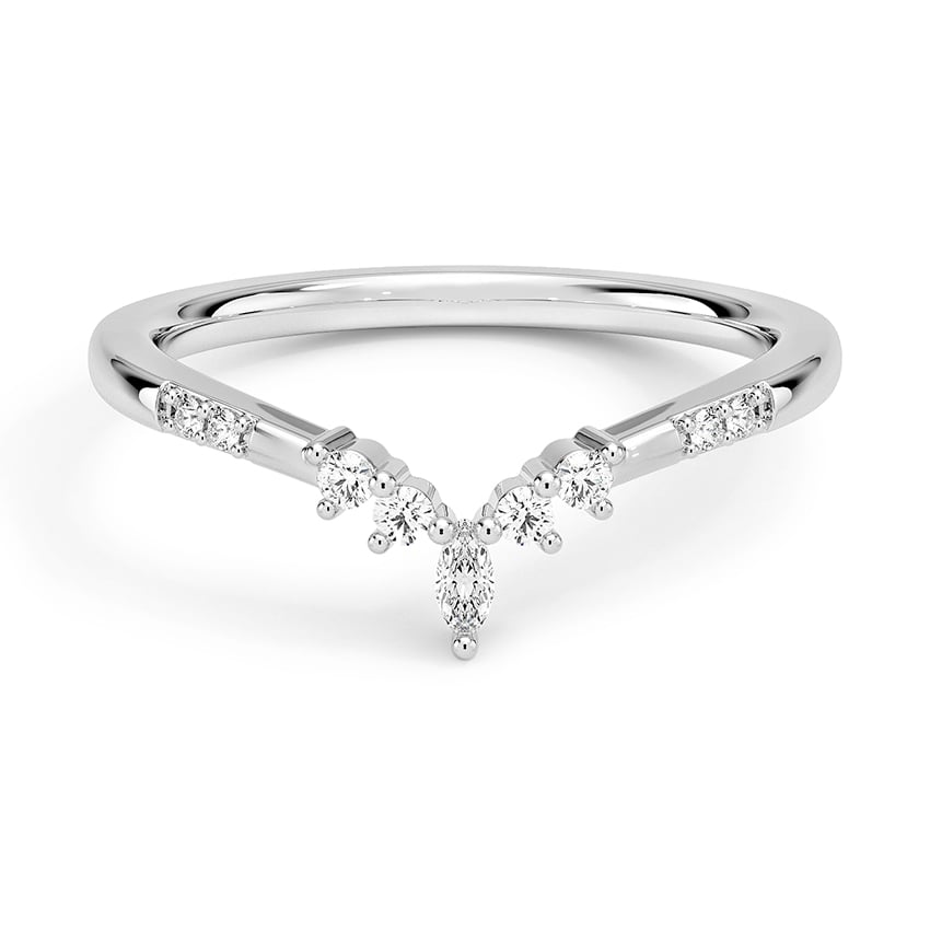 Custom Chevron Contour Diamond Ring