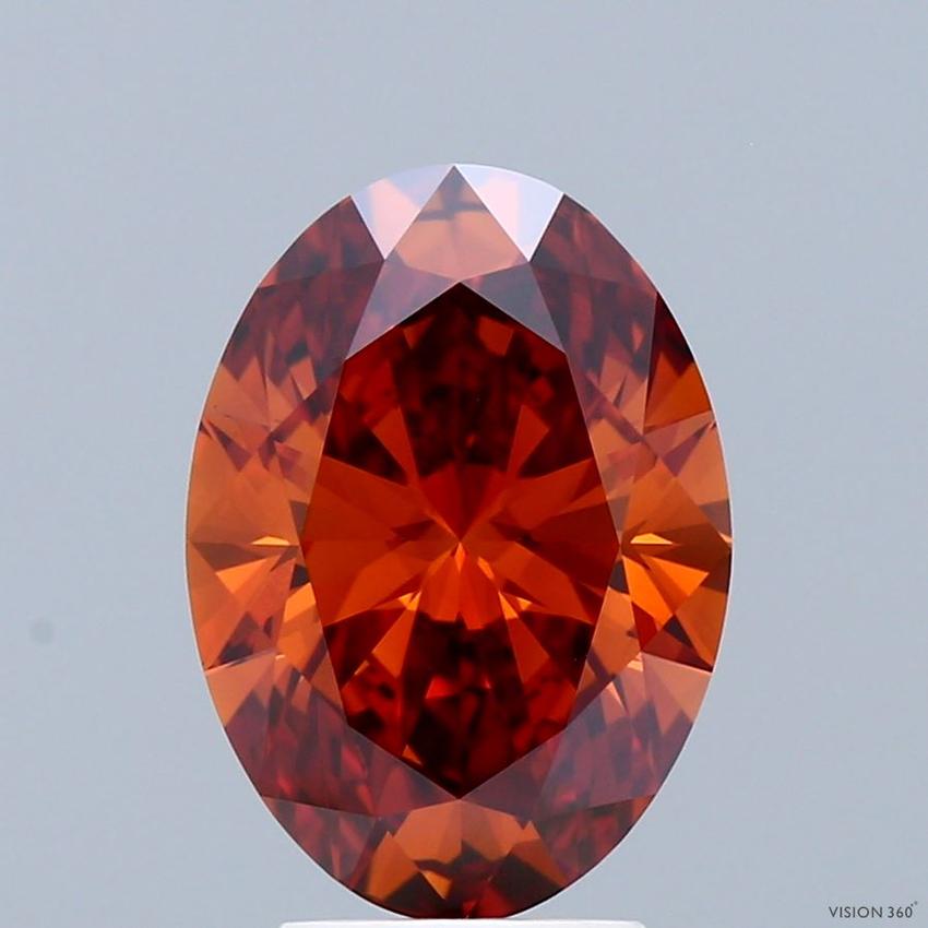 3.01 Ct. Fancy Vivid Orange Oval Lab Grown Diamond