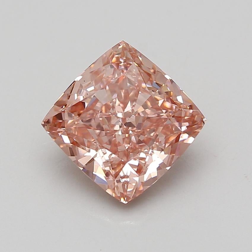 4.05 Ct. Fancy Vivid Pink Cushion Lab Grown Diamond