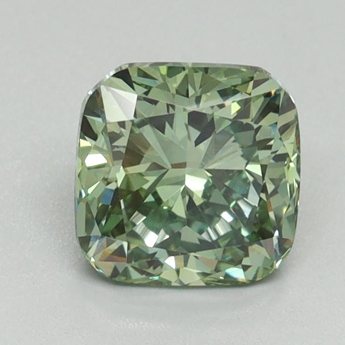 1.21 Ct. Fancy Vivid Green Cushion Lab Grown Diamond