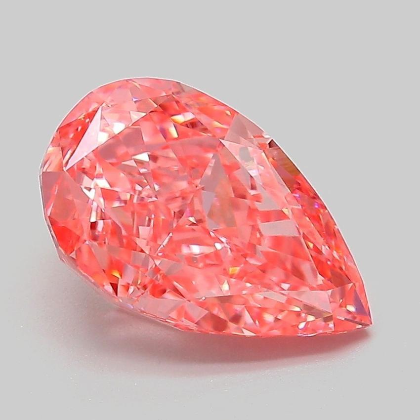 3.06 Ct. Fancy Vivid Pink Pear Lab Grown Diamond