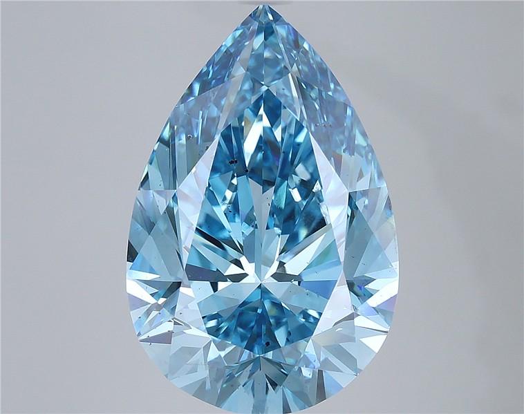 8.43 Ct. Fancy Vivid Blue Pear Lab Grown Diamond
