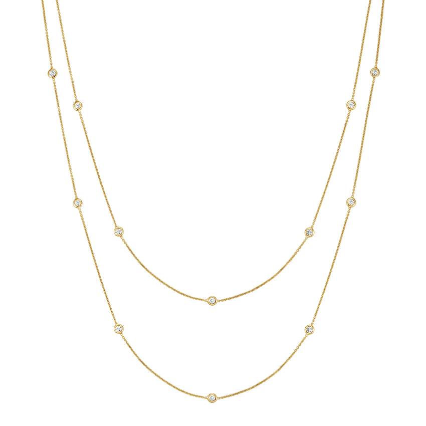 Bezel Diamond Strand Necklace (1 ct. tw) 