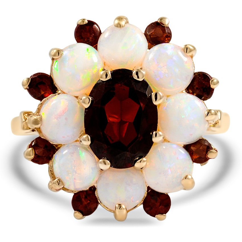 Retro Garnet Cocktail Ring