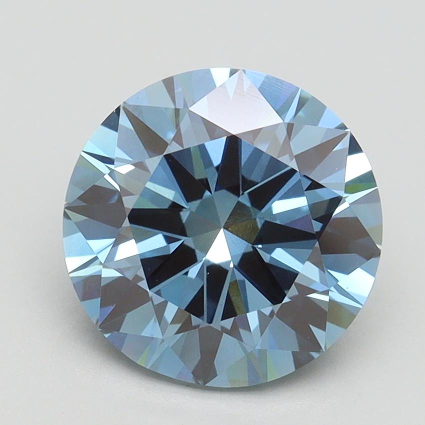 2.50 Ct. Fancy Vivid Blue Round Lab Grown Diamond