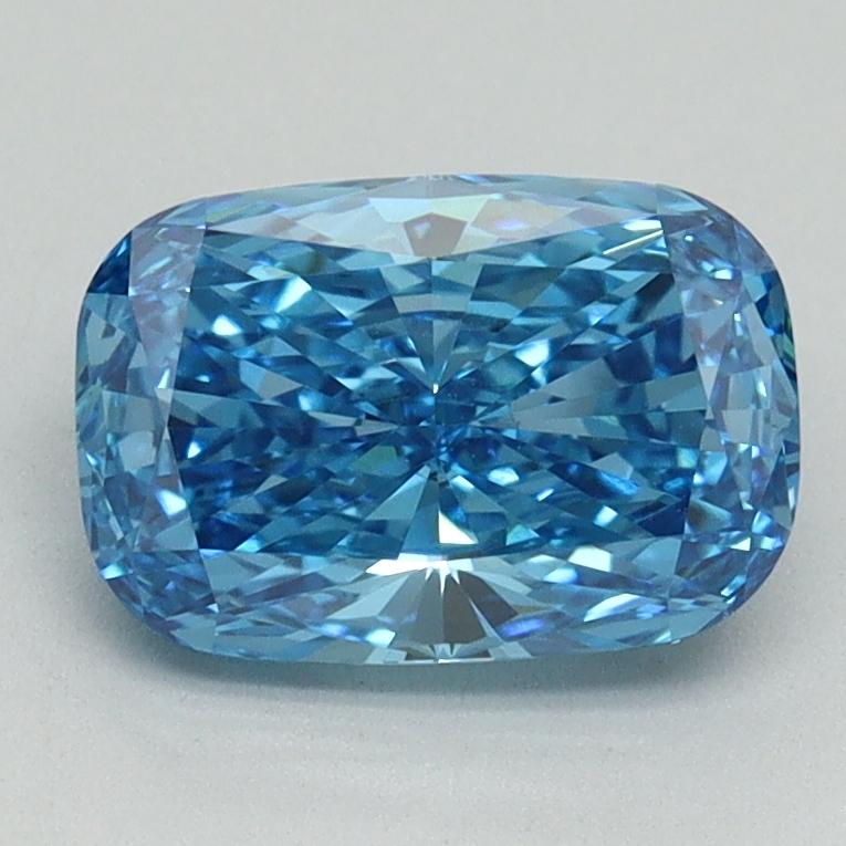 1.61 Ct. Fancy Vivid Blue Cushion Lab Grown Diamond