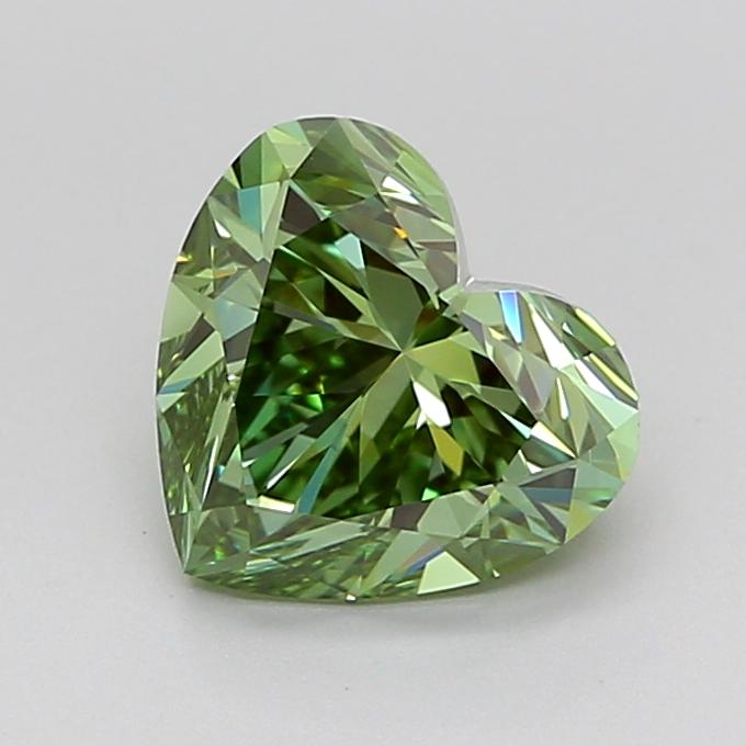 1.54 Ct. Fancy Vivid Green Heart Lab Grown Diamond