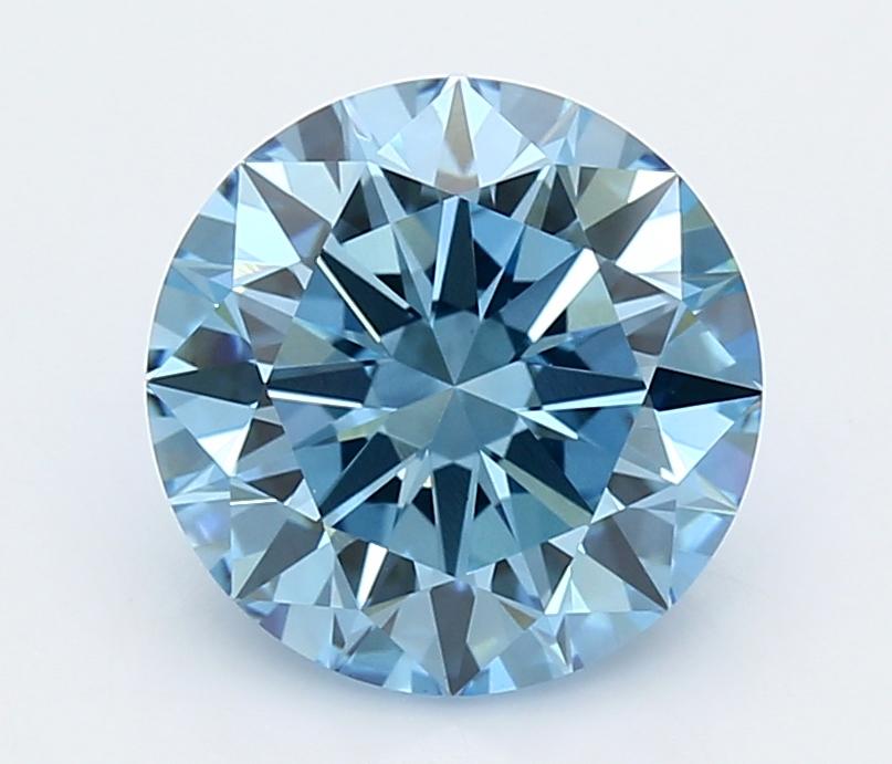 3.51 Ct. Fancy Vivid  Blue Round Lab Grown Diamond