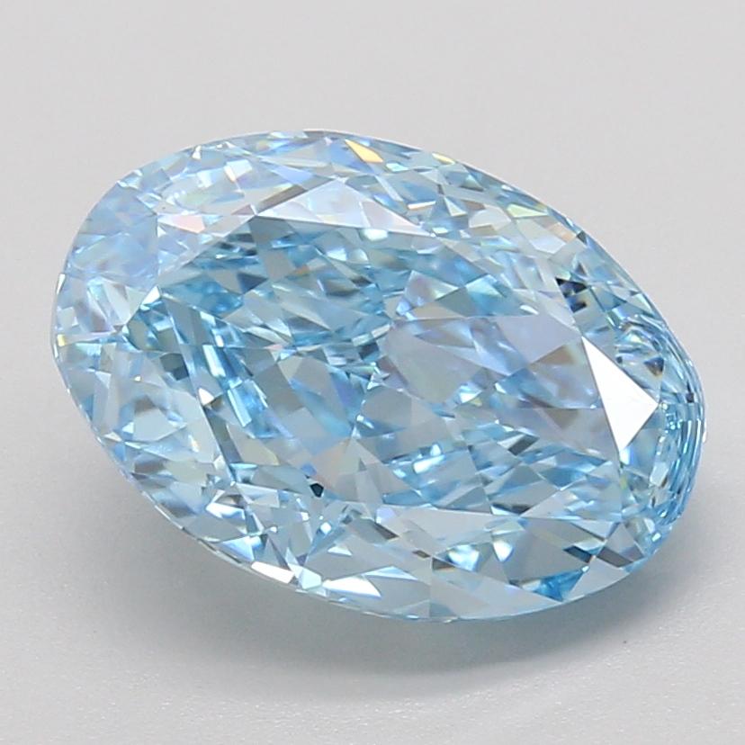 5.07 Ct. Fancy Vivid Blue Oval Lab Grown Diamond