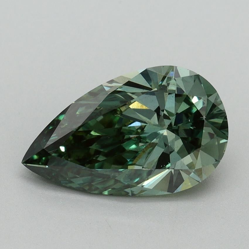 2.01 Ct. Fancy Vivid Green Pear Lab Grown Diamond