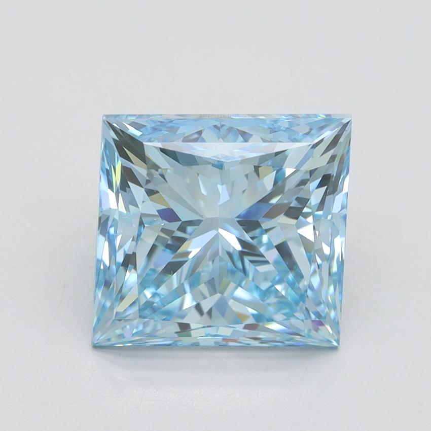 5.01 Ct. Fancy Vivid Blue Princess Lab Grown Diamond