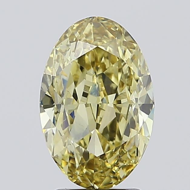 3.04 Ct. Fancy Intense  Yellow Oval Lab Grown Diamond
