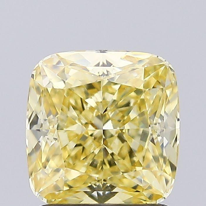 1.51 Ct. Fancy Intense Yellow Cushion Lab Grown Diamond