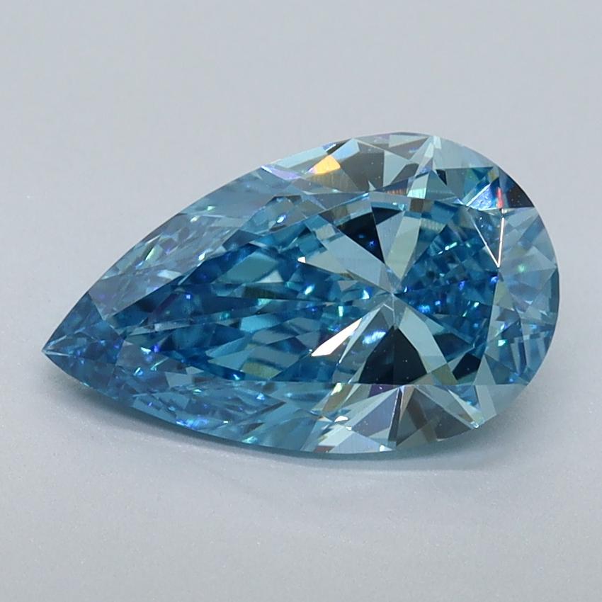 1.49 Ct. Fancy Vivid Malibu Blue Pear Lab Grown Diamond