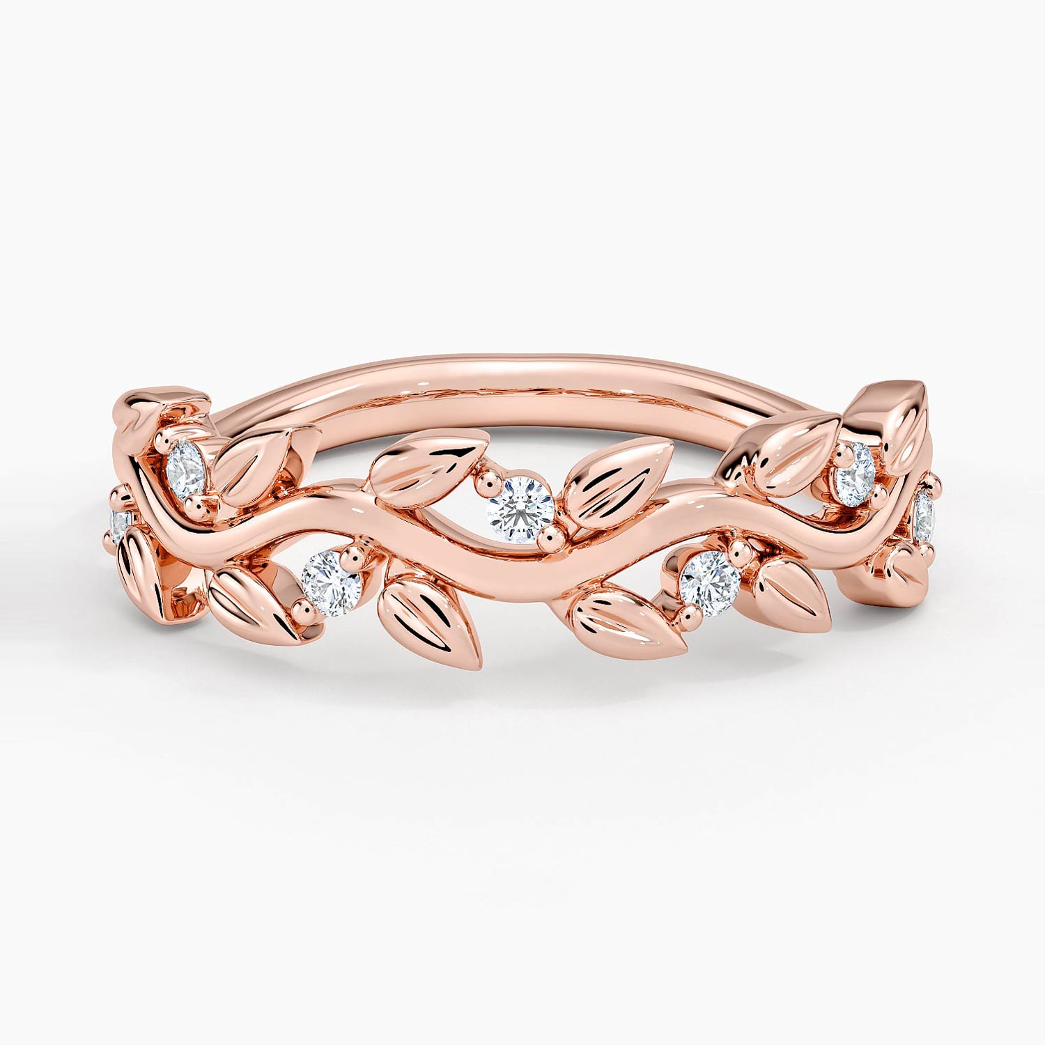 Rose gold diamond engagement ring with surprise diamond details