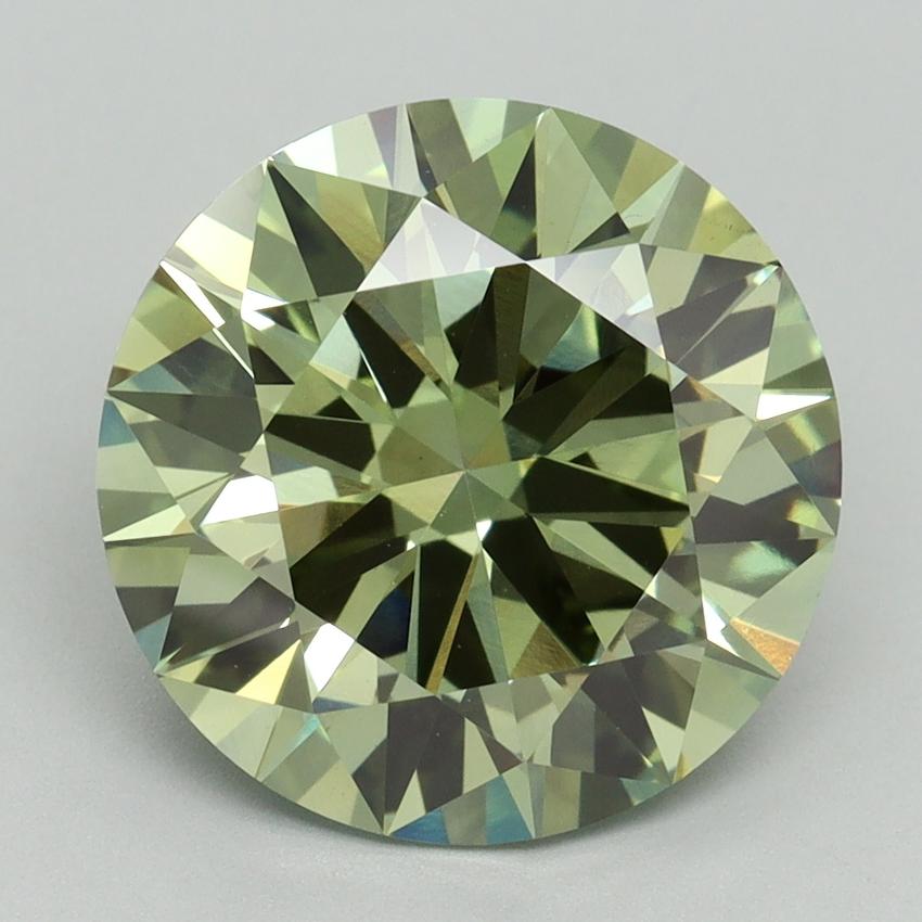 5.04 Ct. Fancy Vivid Green Round Lab Grown Diamond