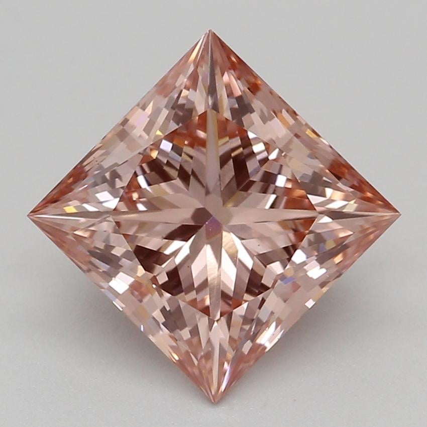 1.51 Ct. Fancy Intense Brownish Pink Princess Lab Grown Diamond