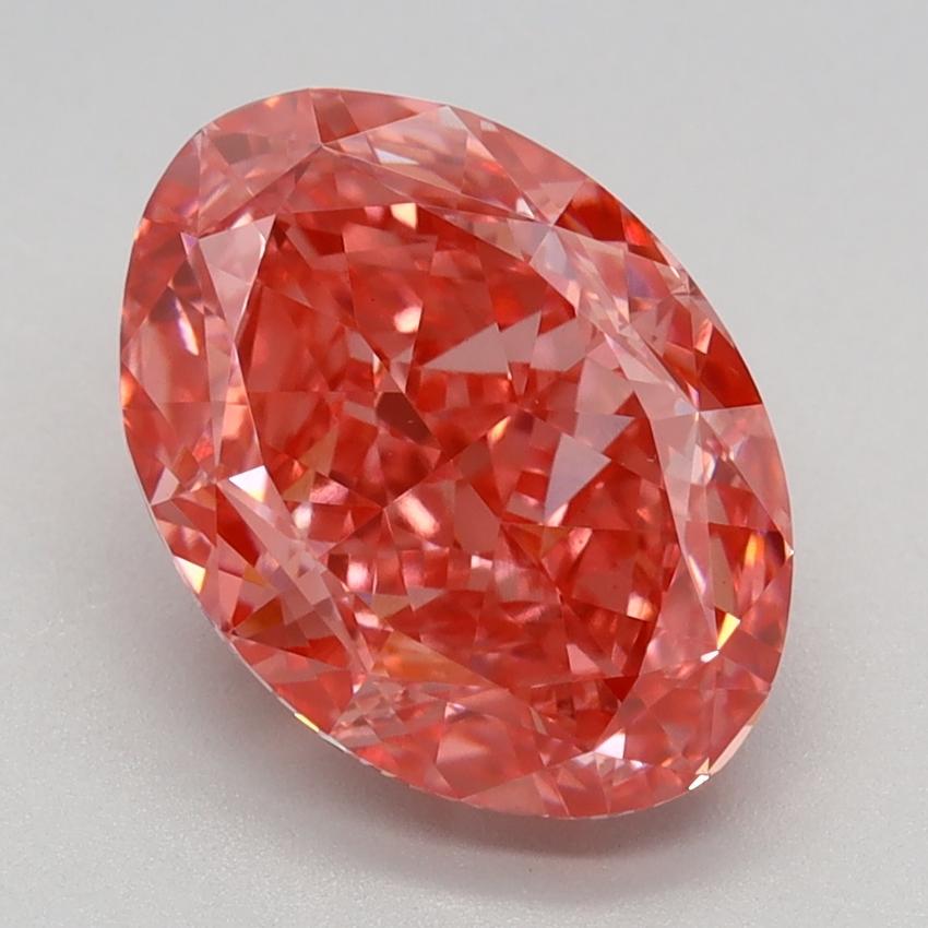 2.96 Ct. Fancy Vivid Pink Oval Lab Grown Diamond